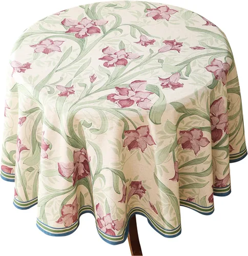 Vista 59 de [Usado] patdrea Mantel largo de lino de diseño verde para mesa rectangular, mantel vintage transpirable con patrón de frutas amarillas, funda