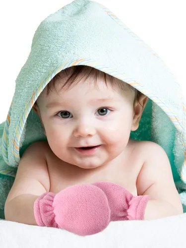Vista 2 de 3 pares de guantes de invierno para bebés y niños pequeños de forro polar para bebés y niñas