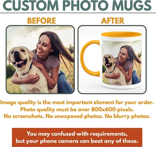 Vista 7 de Tazas de café con foto personalizada, 11 onzas, color negro con imagen, texto, regalos personalizados, taza de cerámica personalizada, gran regalo