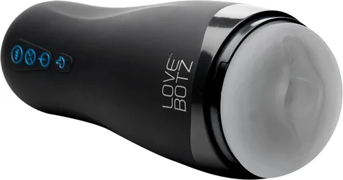 Vista 4 de LoveBotz Auto Milker 15X - Masturbador masculino exprimidor con triple sensación, vibración de calentamiento para apretar, juguete de placer sexual