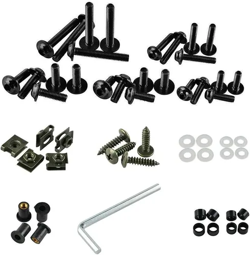 Vista 3 de Kit de pernos de carenado, tornillos, tuercas, arandelas, clips de pernos de motocicleta, aptos para Ducati 959/1299/959s/1098/848/1198 Kit de Negro