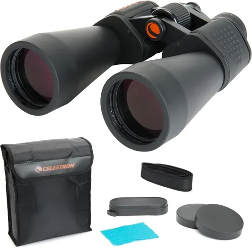 Vista 8 de Celestron SkyMaster binoculares 12 x 60 Prismáticos de astronomía de campo ancho, óptica BaK-4 multicapa, cómoda visualización de mano, estuche