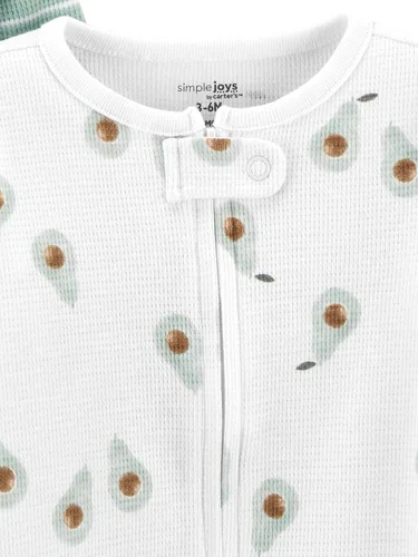 Vista 3 de Simple Joys by Carter's Baby 2-Way Zip Thermal Footed Sleep and Play, Pack of 2