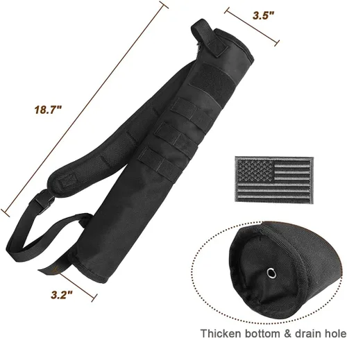Vista 4 de Carcaj de flechas de tiro con arco ligero para la espalda de doble uso plegable compacto con sistema Molle colgado para tiro al blanco