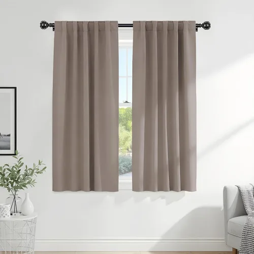 Vista 61 de PONY DANCE Cortinas cortas con aislamiento térmico para ventana pequeña, para guardería, baño, cocina, lavandería, caravana, sótano, 29 pulgadas