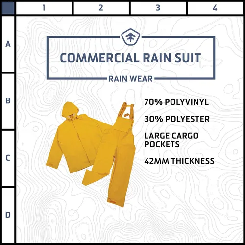 Vista 2 de Stansport mens Heavy Duty,bib Commercial Rainsuit Yellow