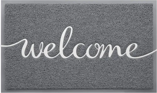 Vista 13 de Tapete para Puerta (30"x17.5", Negro), Tapete de Bienvenida de Perfil Bajo Tapete de Entrada Tapete de Piso Alfombras Antideslizantes para Entrada