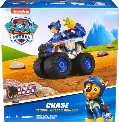 Vista 9 de Paw Patrol: Rescue Wheels Chase's Cruiser, camión de juguete con lanzador de proyectiles y figura de acción coleccionable, juguetes para niños
