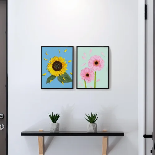 Vista 8 de LikeyFactory Kit de pintura por números para adultos, paquete de 2 lienzos enrollados de 12 x 16 pulgadas con pinceles, pinturas acrílicas, juego