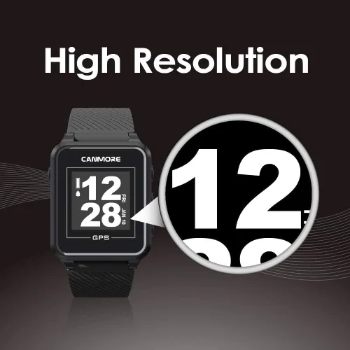 Vista 4 de CANMORE TW353 Reloj GPS de golf para hombres y mujeres, pantalla LCD de alto contraste, actualización gratuita de más de 41,000 campos precargados