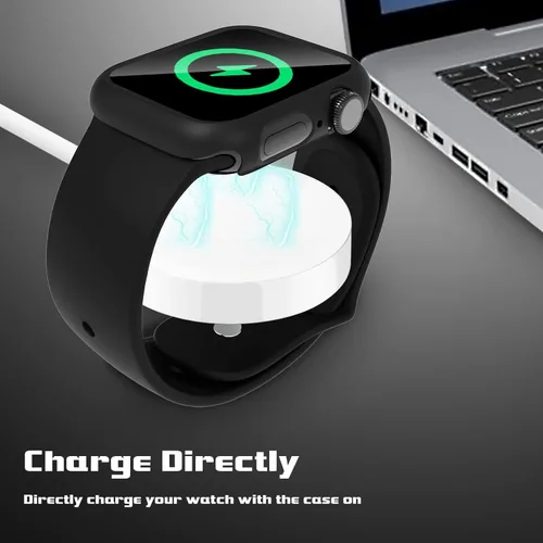 Vista 6 de Paquete de 2 fundas para Apple Watch 40mm SE Series 6/5/4/SE 2ª generación con protector de pantalla de vidrio templado, funda protectora completa
