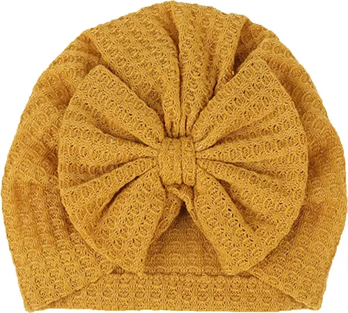 Vista 5 de Gorro de punto para bebé con lazos lindos turbante para envolver el sombrero (MZ6)
