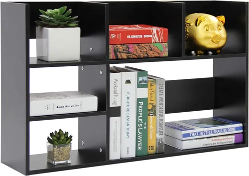 Vista 3 de TY ARTS & CULTURE - Organizador de almacenamiento de escritorio de madera, multiusos, estantería de escritorio, estante grande, estante de encimera