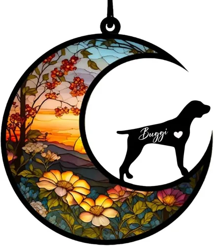 Vista 7 de Atrapasoles conmemorativos personalizados para perros Akita, nombre de perro personalizado, adorno de pérdida de perro, regalo para amantes