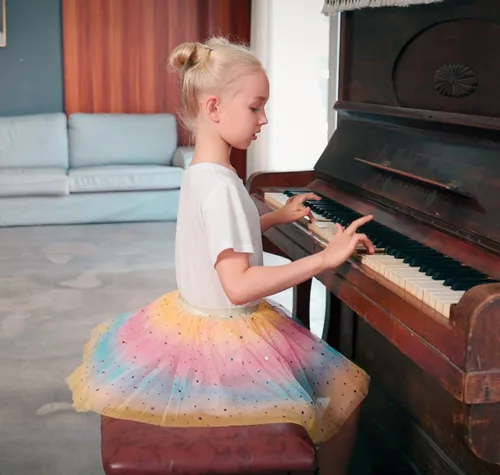 Vista 4 de Simplicity Vestido de ballet de princesa de tul de 4 capas con falda tutú arcoíris para bebé niña