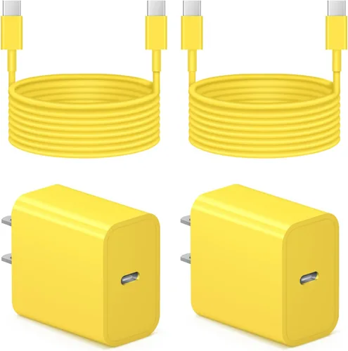 Vista 23 de Cargador para iPhone 17 16 15 de carga rápida - 2 unidades, 20 W, USB C, bloque de carga con cable tipo C de 6 pies compatible con iPhone 17/17