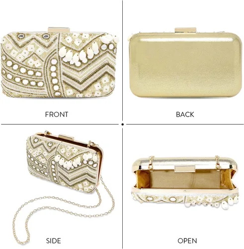 Vista 4 de Potli - Bolso de mano para mujer, hecho a mano, elegante, para novia, a la moda