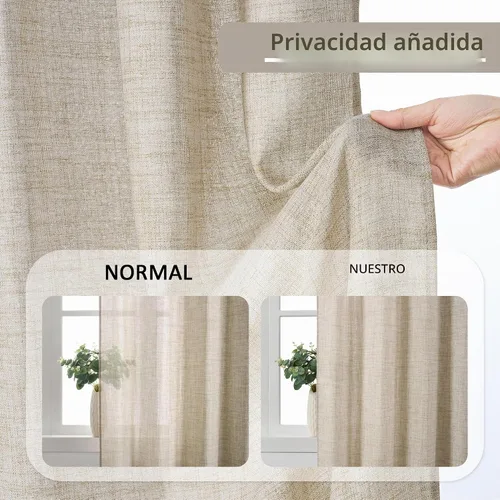 Vista 5 de RAIN CITY - Juego de 2 cortinas de 45 pulgadas de largo con plisado con pellizco, cortinas semitraslúcidas para dormitorio, cuarto de bebé