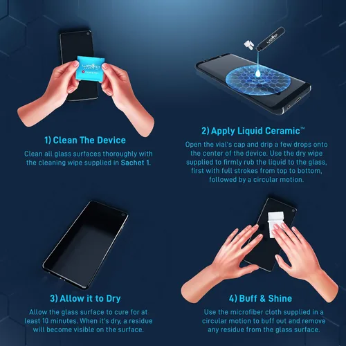 Vista 4 de LIQUID CERAMIC Protector de pantalla de vidrio resistente a arañazos e roturas, nanoprotección para todos los teléfonos, tabletas, relojes