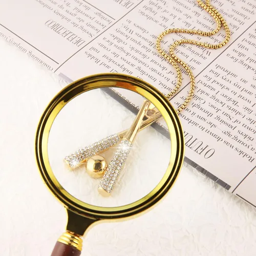 Vista 5 de AsAlways Hip Hop Jewelry Iced Out Cross Baseball Bat Pendant Sports 18k Gold Plated Necklace for Men Women