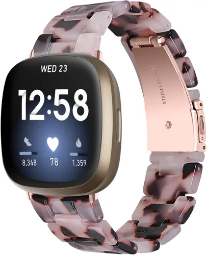 Vista 24 de Correa de reloj de resina compatible con Fitbit Versa 4/Sense 2/Versa 3/Sense 1, pulsera brazalete de moda ligera y ajustable de repuesto