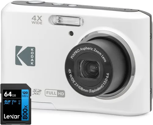 Vista 11 de Kodak FZ45BK PIXPRO Cámara digital de 16 MP negra Paquete con tarjeta de memoria Lexar 64GB de alto rendimiento 800x UHS-I SDHC Serie Azul