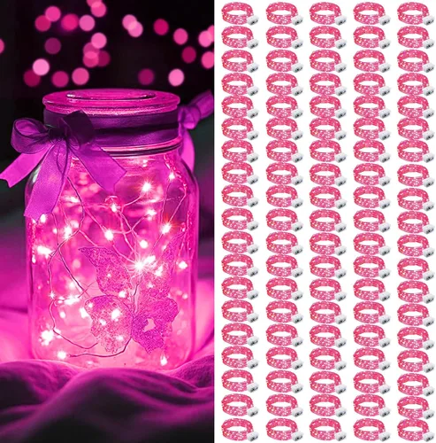 Vista 60 de AIKEI Paquete de 12 luces LED de hadas que funcionan con pilas, guirnaldas de luces impermeables de 7 pies, 20 luces LED de luciérnagas estrelladas