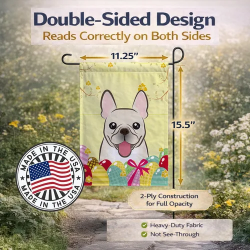 Vista 255 de Caroline's Treasures BB1923GF Bandera decorativa para jardín con diseño de Border Collie, para caza de huevos de Pascua, para jardín, jardín, patio