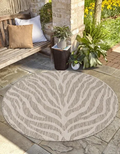 Vista 25 de Unique Loom Outdoor Safari Collection - Alfombra de área - Tsavo (2' x 3' 1", rectangular, azul/marfil)