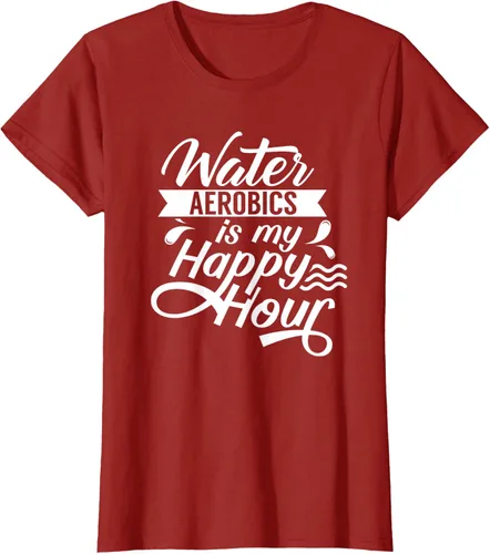 Vista 25 de Water Aerobics Is My Happy Hour Hobby Instructor Aqua Camiseta Negro