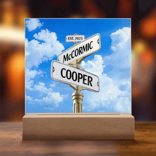 Vista 8 de Placa acrílica personalizada, letrero de calle vintage para parejas, letrero de calle Crossroads el mejor regalo para parejas, nombre personalizado