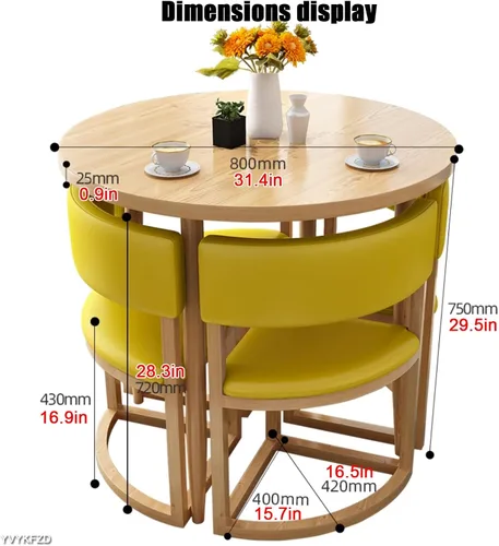Vista 7 de YVYKFZD Office Reception Room Club Table and Chair Set, Round Conference Table, Simple Coffee Kitchen Dining Table Set, Business Conference Room