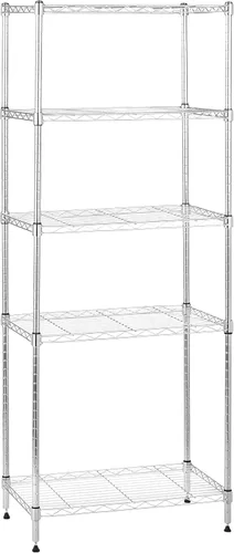 Vista 23 de Amazon Basics Estante organizador ajustable de alambre de acero resistente con 3 estantes para cocina, garaje, 23.2 pulgadas de largo x 13.4