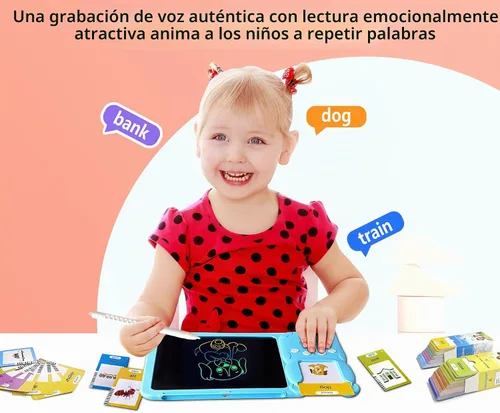 Vista 4 de Rylai Juguetes para Niños Pequeños Tarjetas Flash Parlantes, Recursos de Aprendizaje de Kindergarten 510 Palabras Visuales con Tableta de Dibujo