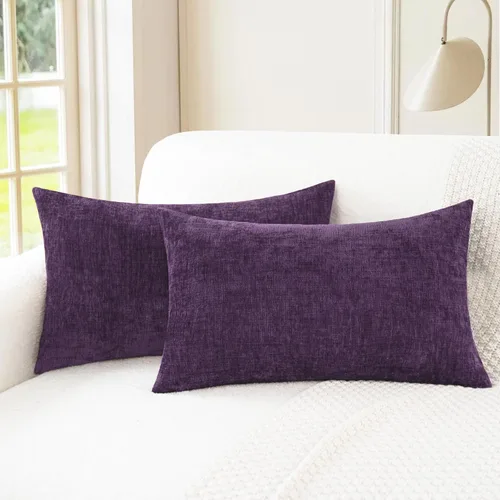 Vista 56 de CaliTime - Paquete de 2 fundas de almohada acogedoras para sofá, decoración del hogar, felpilla suave teñida sólida, 16 x 16 pulgadas, marrón Marrón