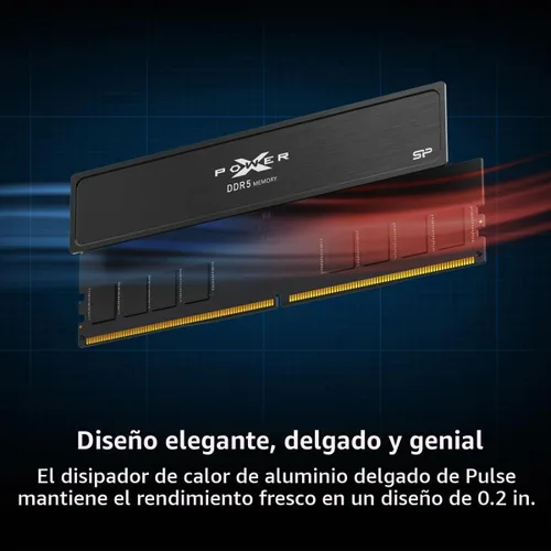 Vista 4 de Silicon Power Value Gaming DDR5 64GB (2x32GB) 6000MT/s (PC5-48000) 288-pin CL30 1.35V UDIMM Memoria RAM de computadora de escritorio con disipador