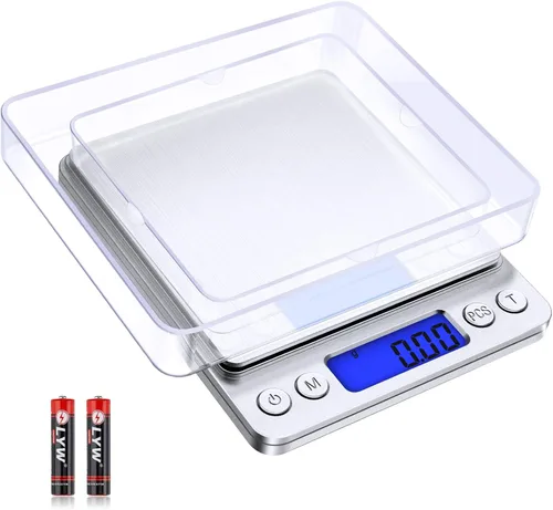 Vista 8 de Diyife Báscula digital de cocina de 17.64 oz/0.00 oz, báscula de alimentos para cocinar de alta precisión, báscula de mini gramos con pantalla LCD