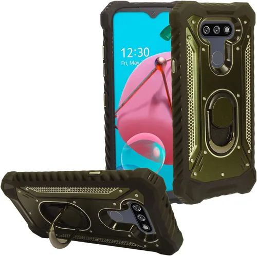 Vista 13 de Para LG K51, LG Reflect (LM-K500) - Funda híbrida con soporte de anillo - RS2 Negro