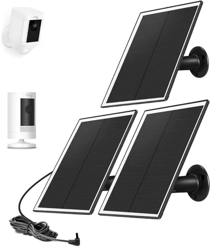 Vista 11 de Cargador de panel solar para cámara Ring, compatible con batería de cámara Ring Stick Up, batería de Ring Spotlight Plus/Pro, resistente al agua