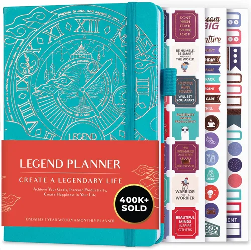 Vista 9 de Planificador Legend – planificador de vida semanal y mensual sin fecha para alcanzar tus objetivos y vivir feliz. Cuaderno organizador, diario
