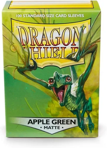 Vista 2 de Paquete de 5 fundas para tarjetas Dragon Shield de tamaño estándar verde manzana mate, paquete de 100