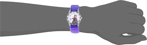 Vista 2 de Disney Frozen Kids' Plastic Time Teacher Analog Quartz Nylon Strap Watch
