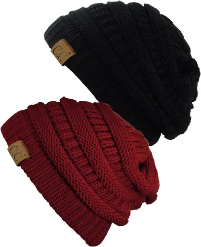 Vista 45 de Gorro a la moda de tejido suave abultado, cálido y elástico de C.C