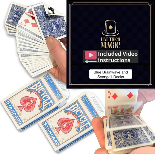 Vista 6 de Ilusiones de cartas para magos principiantes a profesionales: aparición, teletransporte, transformando milagros (Baraja Svengali azul)