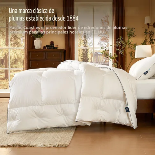 Vista 9 de Pacific Coast - Edredón de plumón de ganso y plumas tamaño King, 100% algodón extra esponjoso, color blanco, para inserto de edredón, suave