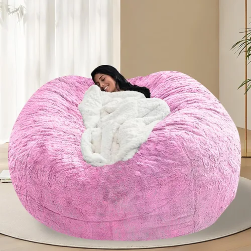 Vista 32 de BCU Funda para Silla Puf Ultra Suave Esponjosa de Piel Sintética Falsa Funda para Puf de Felpa Funda para Sillas de Sala de Estar para Adultos