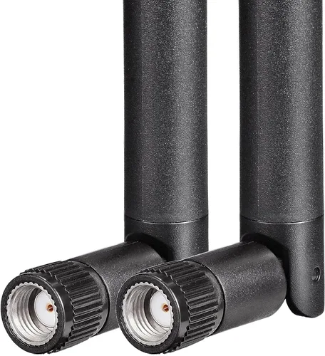Vista 9 de Bingfu Antena WiFi de doble banda 2.4GHz 5GHz 5.8GHz 3dBi RP-SMA Reemplazo de antena macho (paquete de 2) para enrutador WiFi, tarjeta de red