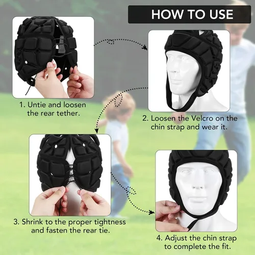 Vista 7 de Flag - Casco de fútbol juvenil de carcasa suave para fútbol 7v7, casco de carcasa suave para bandera de fútbol para niños y adultos, casco de rugby