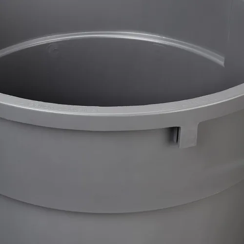 Vista 3 de AmazonCommercial - Cubo de basura redondo resistente de 32 galones, gris, paquete de 2