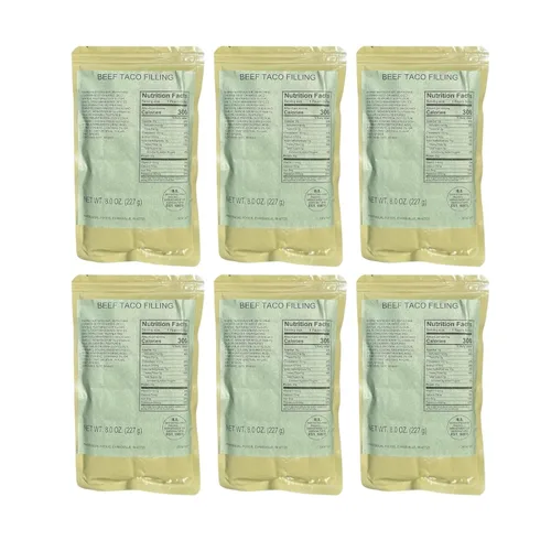 Vista 15 de MRE (comida lista para comer) Entree de una sola porción Comidas de emergencia Alimentos de supervivencia Dátiles frescos Larga vida útil